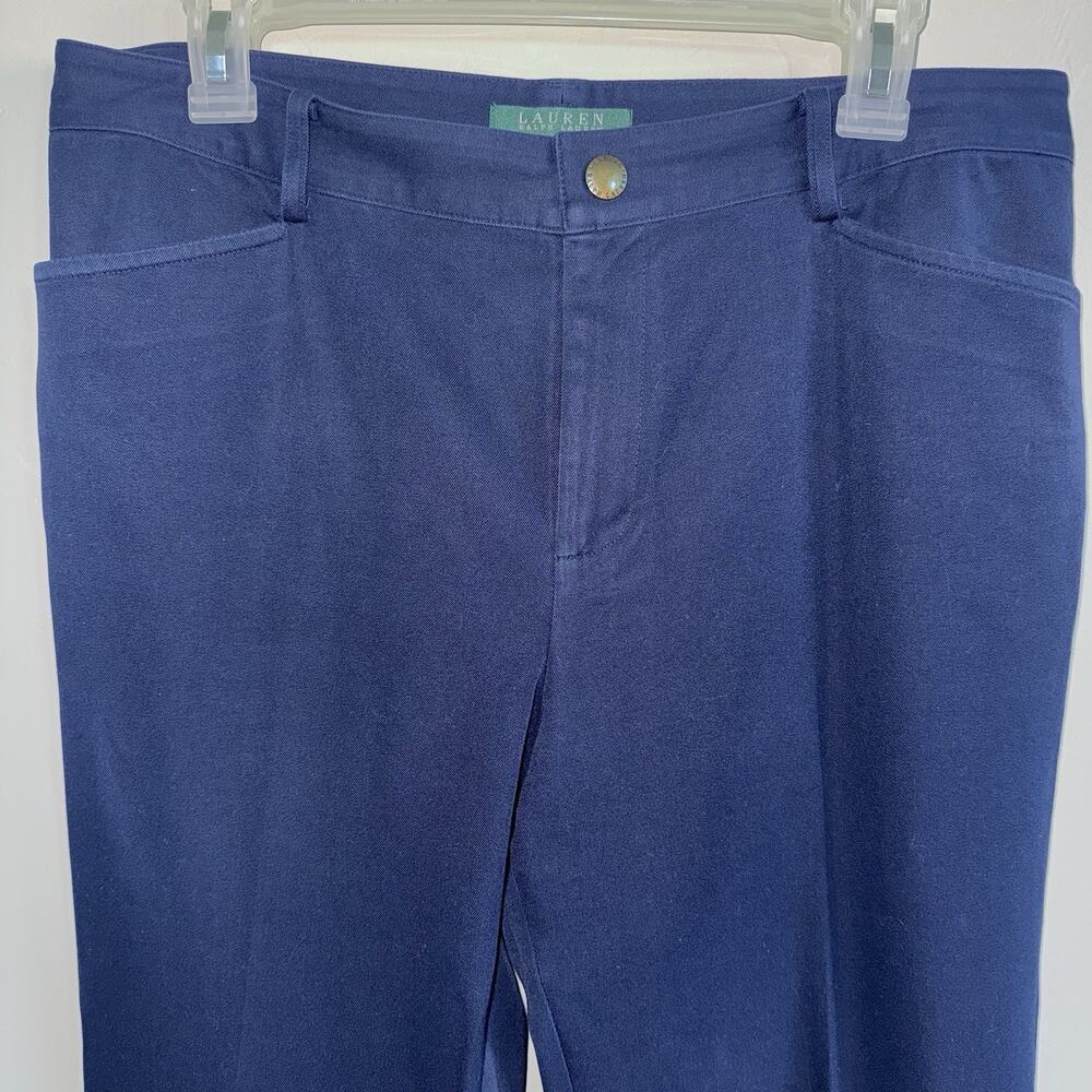 Lauren Ralph Lauren Straight Leg Pants Navy Blue Woman’s Size 10 - Picture 2 of 7